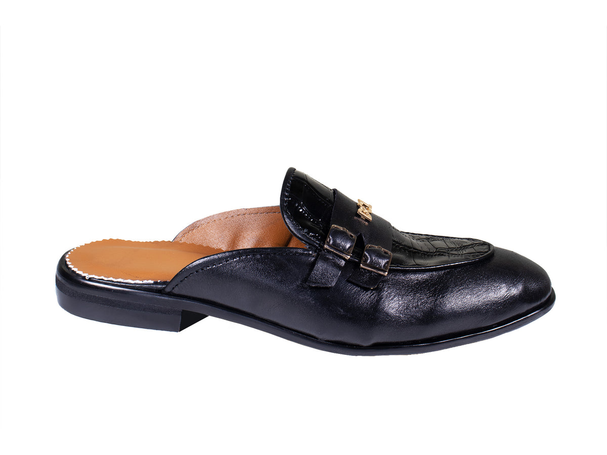 DC1 African Made Men Leather Black Half Shoe ULJ